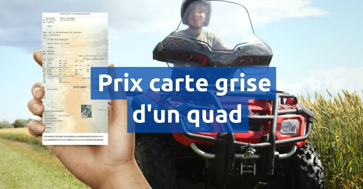 Prix carte grise quad
