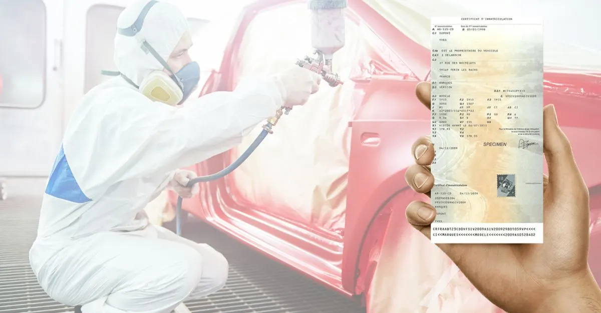 Changer la couleur d'une voiture sur la carte grise